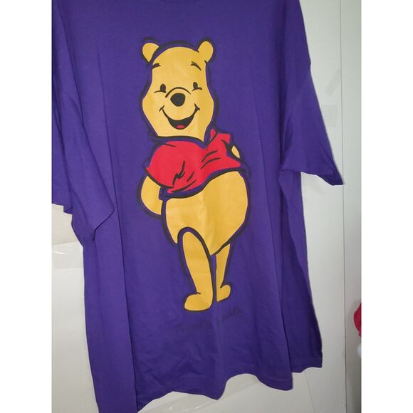 Winnie The Pooh Women's Shirt Plus Sized Brazos Purple 100% Cotton 4X - Picture 3 of 10